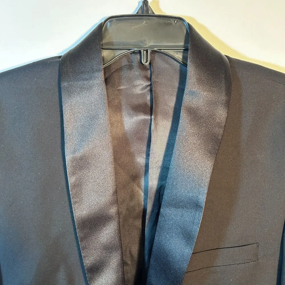 GV Gino Vitale Men's Black TX300 Slim Fit Tuxedo Suit Jacket Size 36S Short